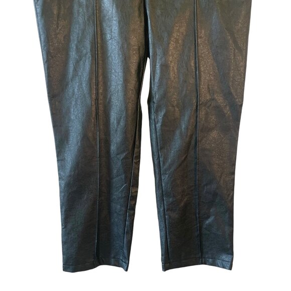 PRINCESS POLLY Solid Encore Black Faux Leather Ankle Straight Leg Pants Size 12 - Picture 6 of 8